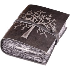 Leather Embossed Handmade Journal with Antique Deckle Edges Paper