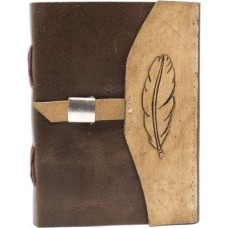 Paperplay feather embossed leather journal.